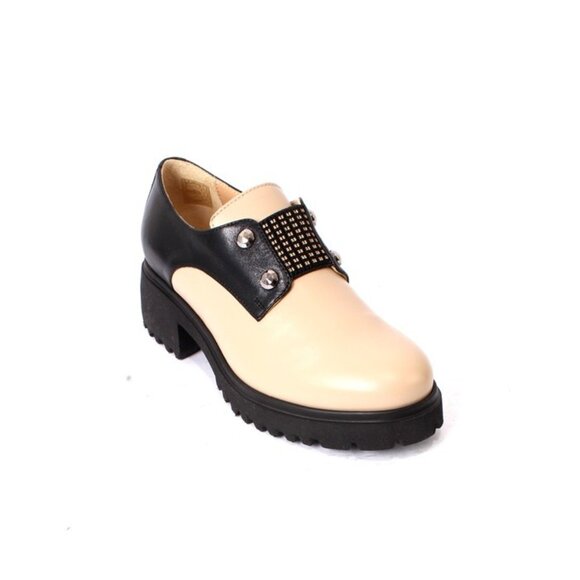 MOT-CLe 1892b Multi-color Leather Oxfords Heels Shoes 35